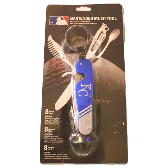 New KC 8 Piece Bartending Bar Tool  Official MLB Merchandise New In Sealed Packa - Picture 1 of 2